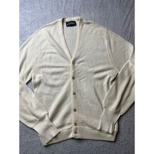 Robert Bruce Arnold Palmer Cardigan Sweater Mens L grandpa Button Up USA Vintage